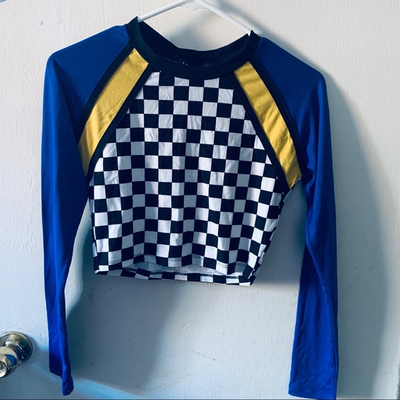 Streetwear Society Tops - Checker boarded cropped top